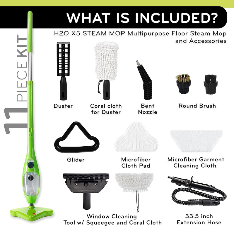H2O Mop X5 Steam Mop And Handheld Steam Cleaner For Cleaning Hardwood And Kitchen Tile Floors Grout Cleaner Upholstery Cleaner And Carpets