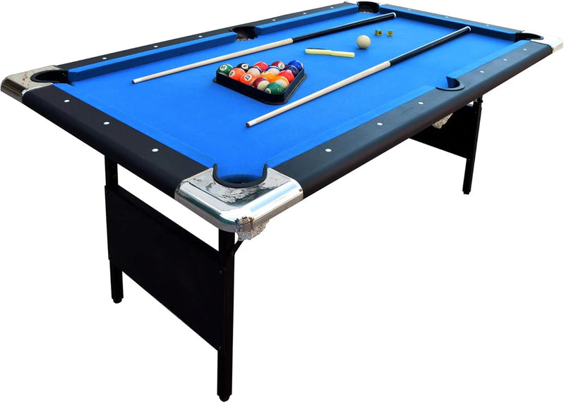 Hathaway Fairmont 6 Ft. Portable Pool Table, Adults Folding Billiards Tables For Game Room With Easy Foldable Storage
