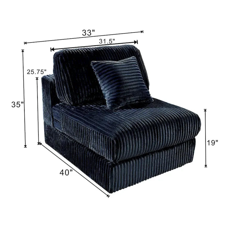 Oversized 6-Piece Corduroy Upholstered L-Shaped Modular Sectional Sofa, Diy Combination