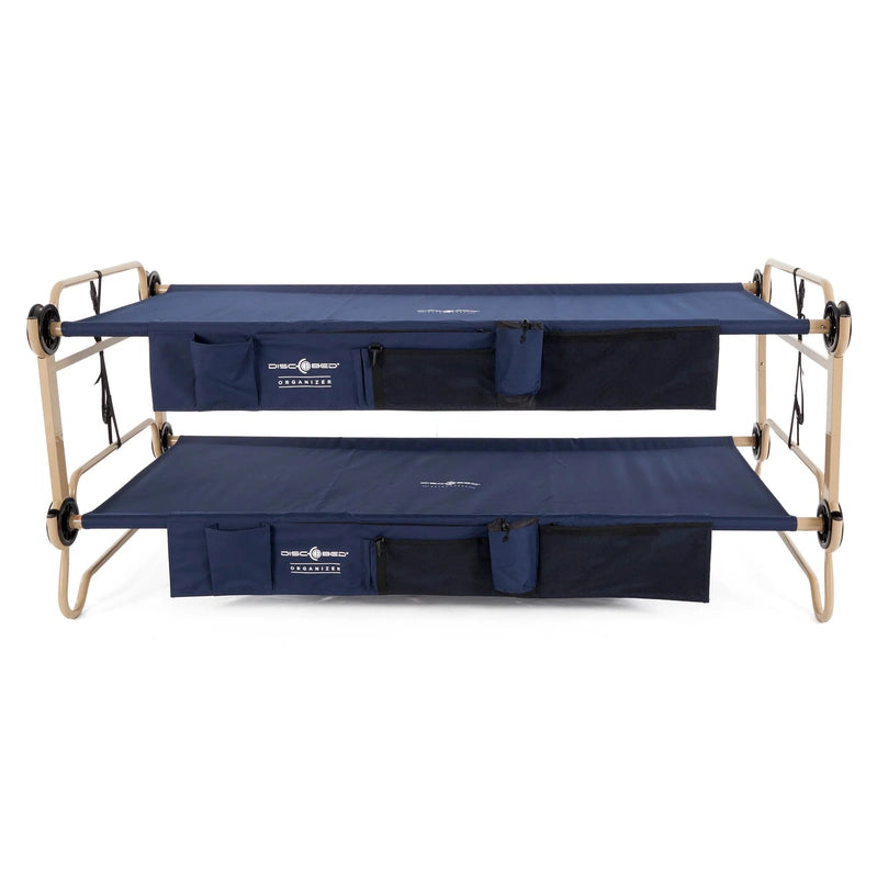 Disc-O-Bed XL Cam-O-Bunk Benchable Double Cot With Storage Organizers, Navy
