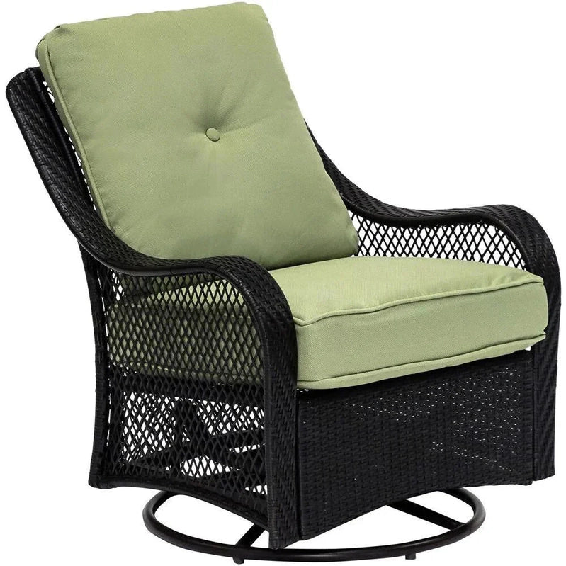 5-piece Steel Patio Fire Pit Seating Set With Navy Blue Cushions, Swivel Gliders And Square Fire Pit Table