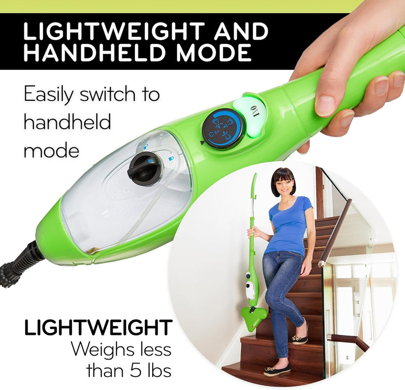 H2O Mop X5 Steam Mop And Handheld Steam Cleaner For Cleaning Hardwood And Kitchen Tile Floors Grout Cleaner Upholstery Cleaner And Carpets