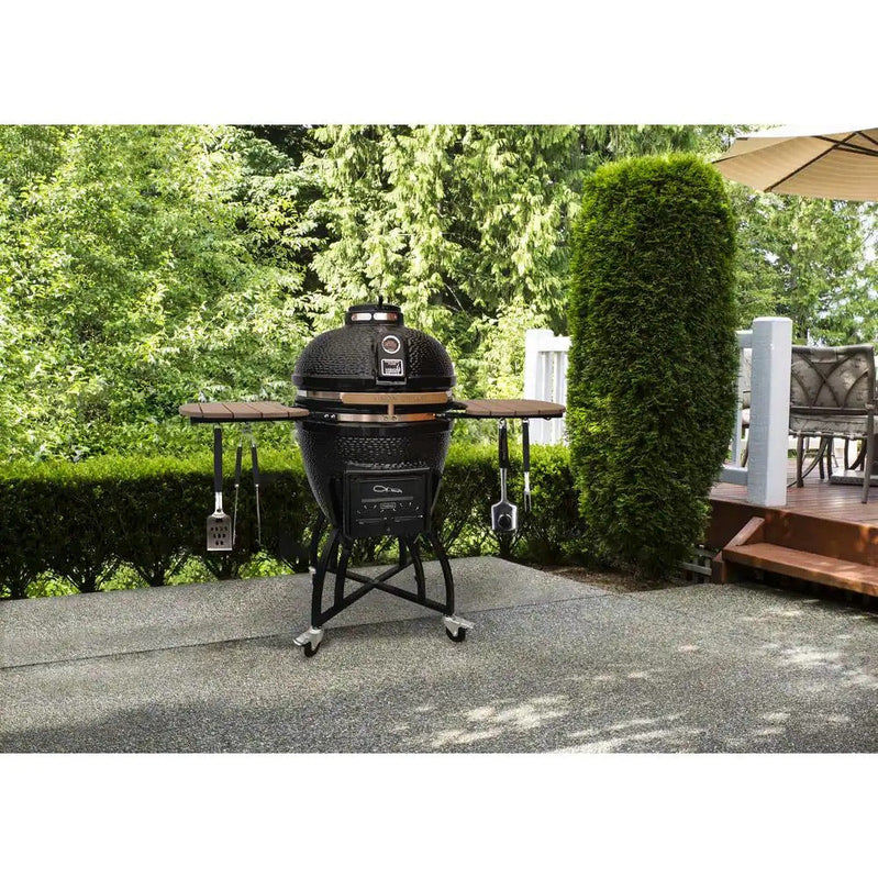 Kamado Pro 22 In. Ceramic Charcoal Grill With Grill Cover