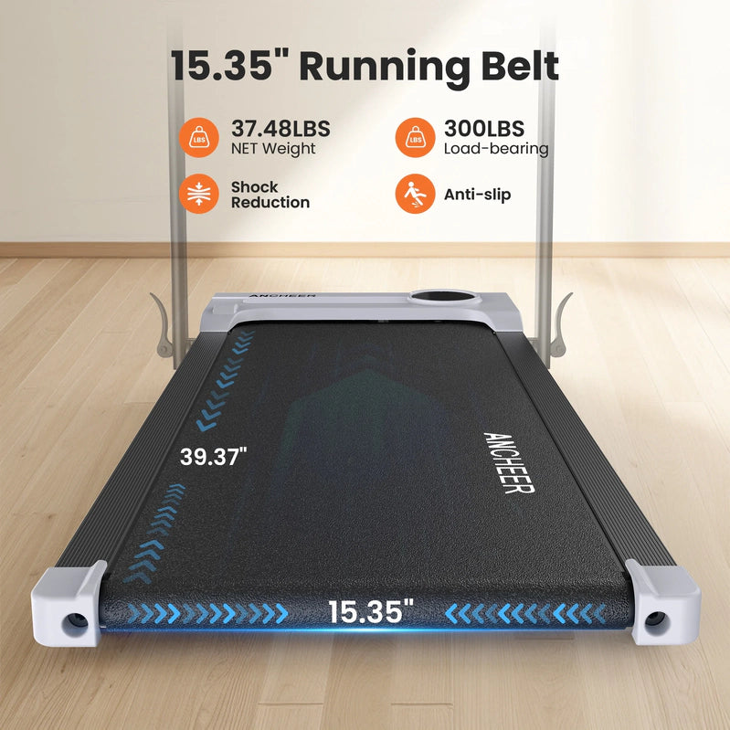 Ancheer Portable Folding Walking Pad 300lb, 7.5 MPH Under Desk Treadmill With Remote Control And LED Display