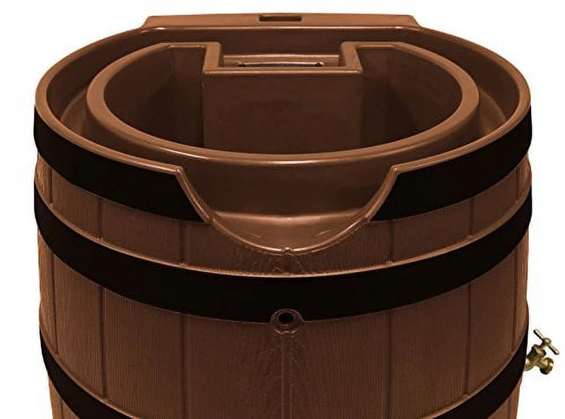Good Ideas Rain Wizard 65 Gallon Rain Barrel With Darkened Ribs, Terra Cotta