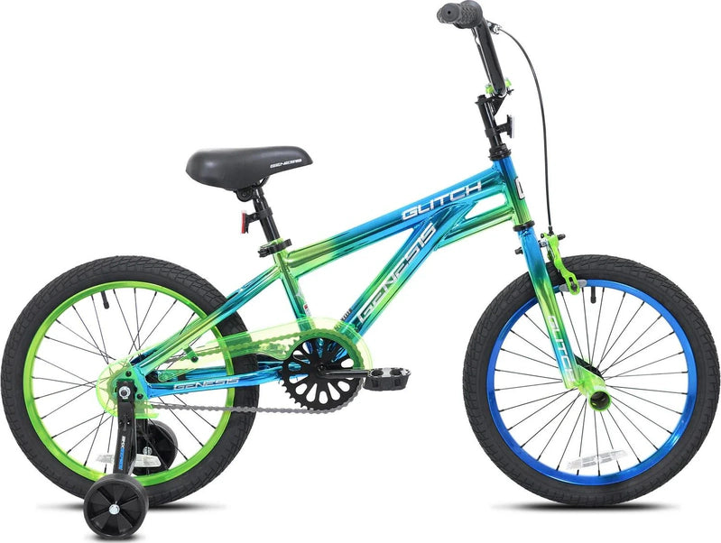 Genesis 18 Glitch Boys BMX Bike, Blue/Green