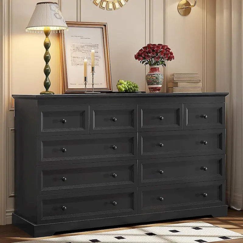 10 Drawers Dresser 55 Large Drawers Wood Dressers And Chest Of Drawers