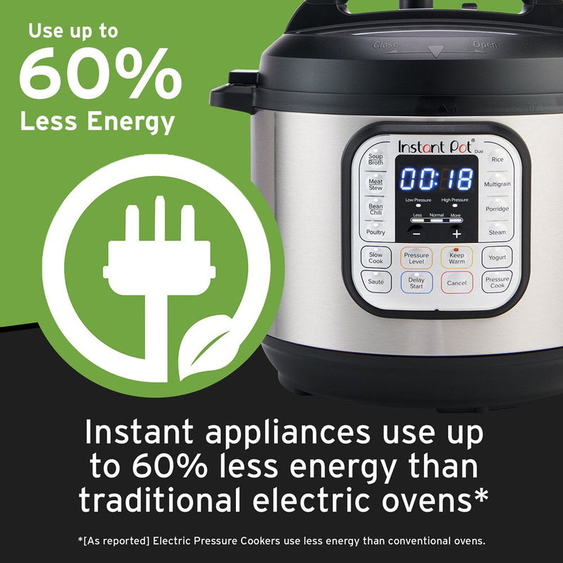 Instant Pot Duo 6 Qt. Electric Pressure Cooker 7-In-1 With Easy-Release Steam Switch