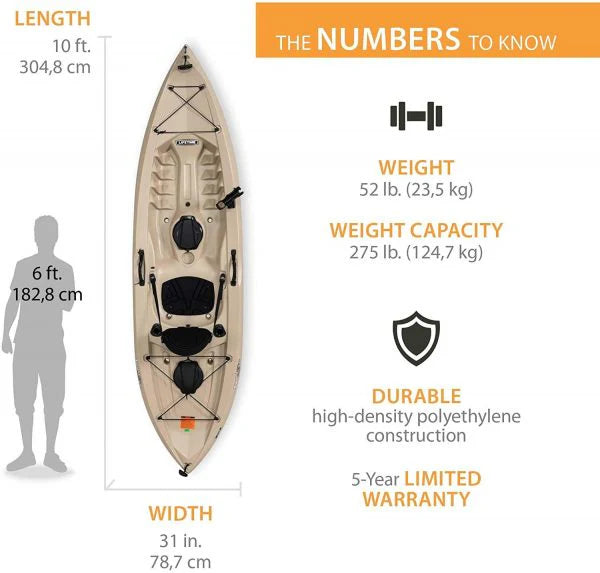 Lifetime 90806 Tamarack Angler 100 Fishing Kayak C 2 Pack, Paddles Included