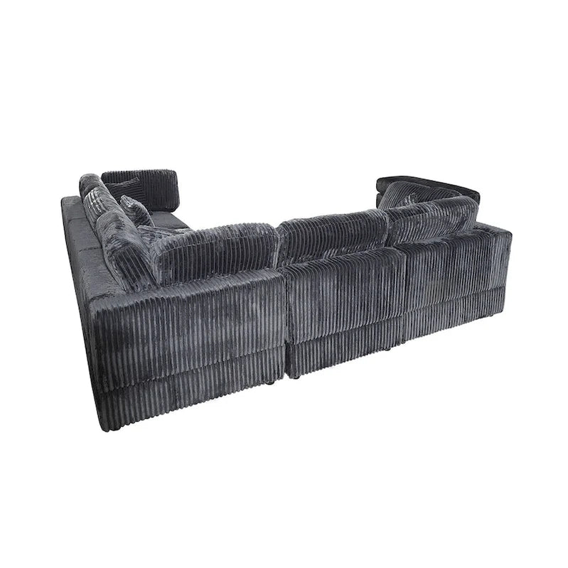 Oversized 6-Piece Corduroy Upholstered L-Shaped Modular Sectional Sofa, Diy Combination