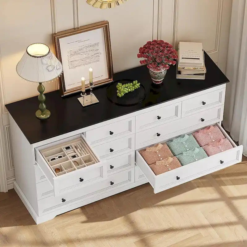 10 Drawers Dresser 55 Large Drawers Wood Dressers And Chest Of Drawers