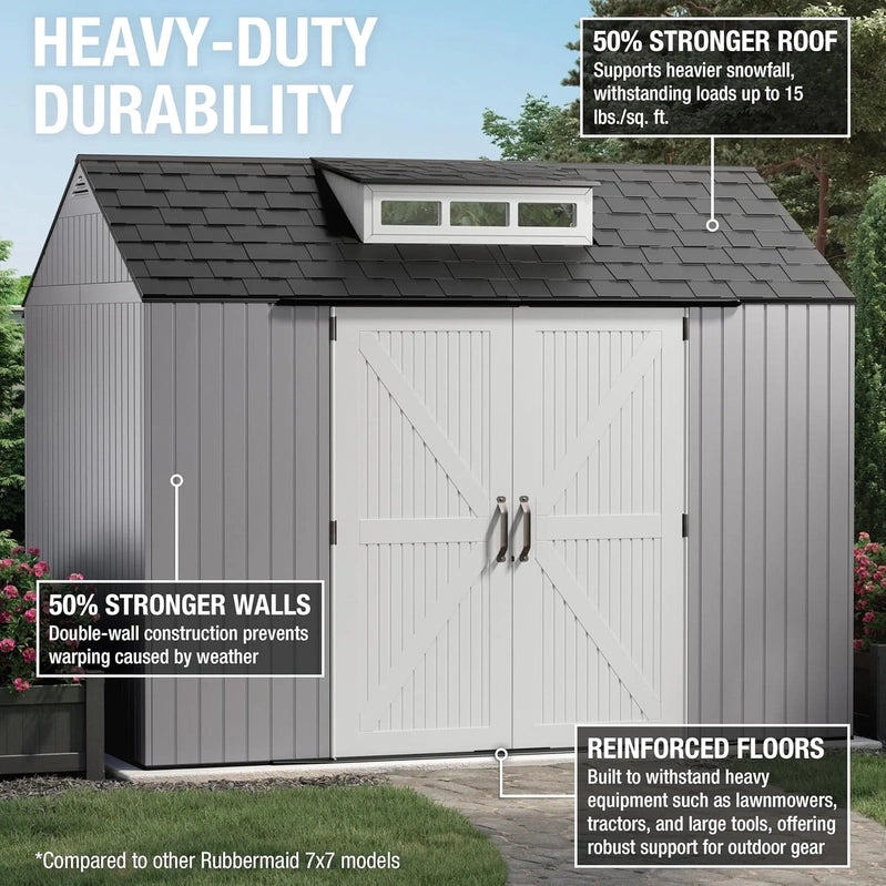 Rubbermaid Resin Outdoor Storage Shed With Floor