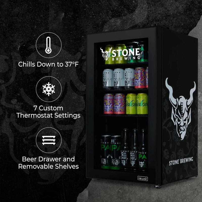 Beverage Refrigerator Cooler, 126 Cans Free Standing With Right Hinge Glass Door, Mini Fridge Beverage Organizer For Beer, Wine, Soda