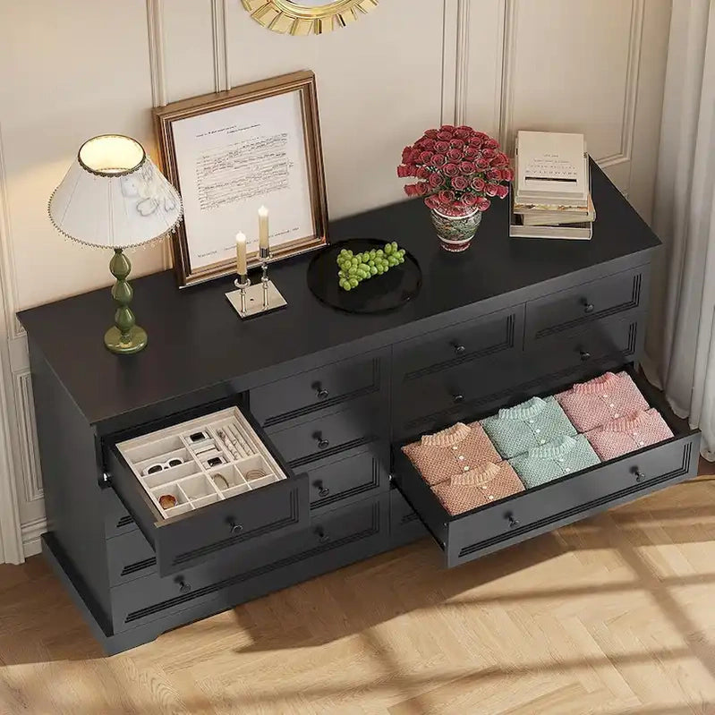 10 Drawers Dresser 55 Large Drawers Wood Dressers And Chest Of Drawers