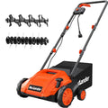 Maxlander Electric Dethatcher And Scarifier, 13 12Amp 2-in-1 Lawn Dethatcher With 4-Position Depth Adjustment, 30L Removable Collection Bag