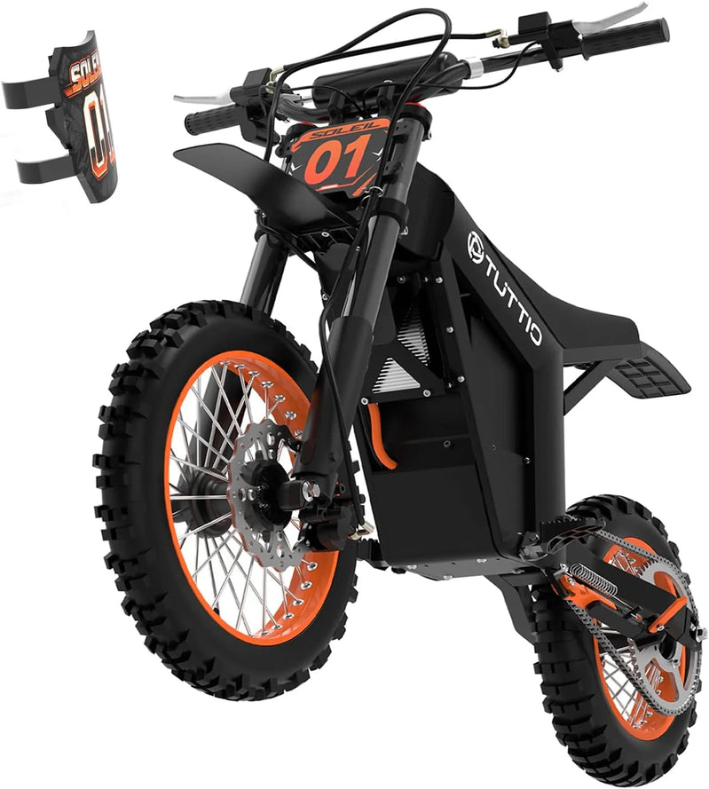 Tuttio Soleil01 Electric-Dirt-Bike For Teens Adults, 14 In./12 In. Fat Tire 2000W 37MPH Electric-Motorcycle