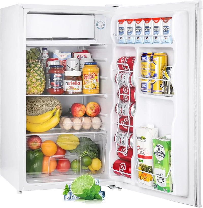 Upstreman 3.2 Cu. Ft. Mini Fridge Freezer Single Door Fridge Dorm Fridge Adjustable Thermostat