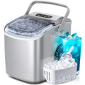 Crzoe Countertop Ice Maker Machine With Handle, 9 Bullet-Shaped Ice Cubes Ready In 6 Mins, 26Lbs/24H