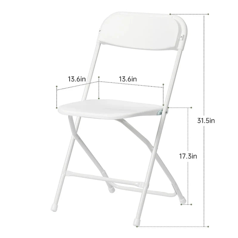 10 Pack Plastic Folding Chair 350lb. Capacity For Events Office Wedding Party Picnic Kitchen Dining