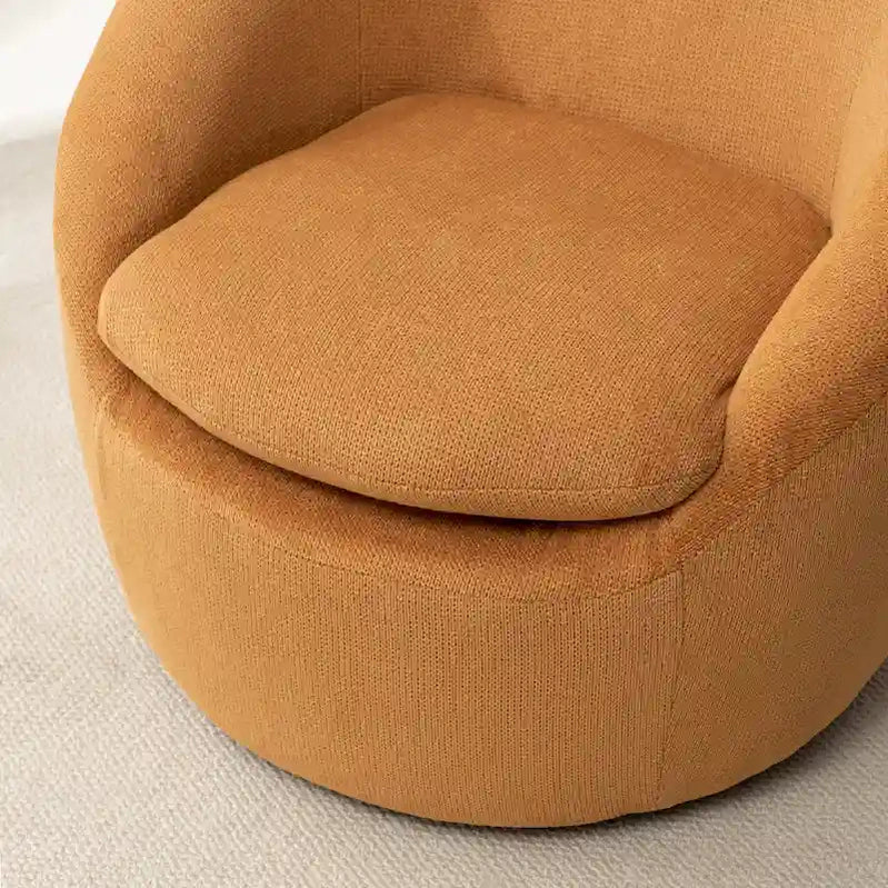 Swivel Barrel Chair, 360 Degree Rotation, Boucle Fabric
