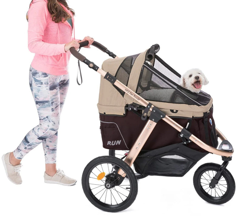 Jogging Sports Stroller With Comfort Rubber Wheels/Zipper-Less Entry/1-Hand Quick Fold/Aluminum Frame For Small/Medium Dogs, Cats And Pets, Green Camo