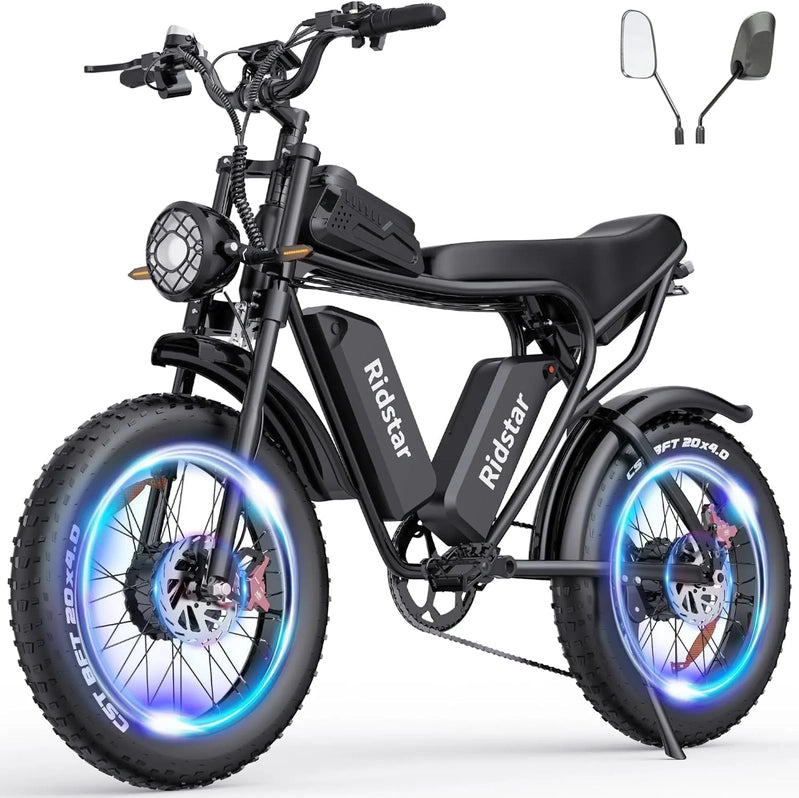 Electric Bike Q20, 2000W, 52V, 30-180 Miles All-Terrain Fat Tire E-Bike For Adults
