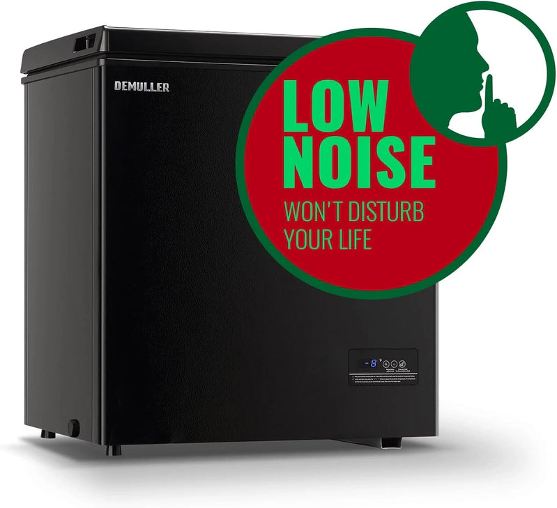 Chest Freezer 5.0Cubic Feet Deep Freezer Freestanding Freezers With 2 Removable Stainless Steel Basket