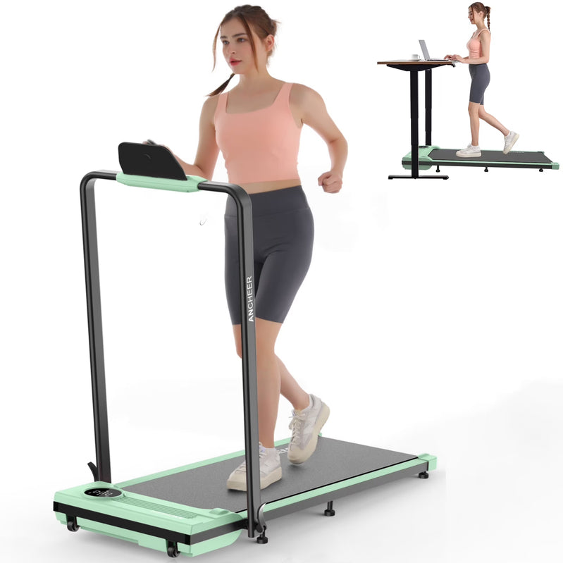 Ancheer Portable Folding Walking Pad 300lb, 7.5 MPH Under Desk Treadmill With Remote Control And LED Display