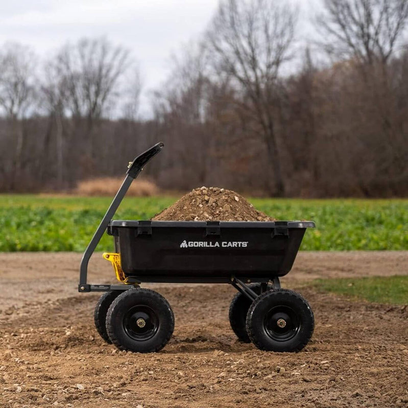 7GCG-NF Heavy-Duty Poly Dump Garden Cart With No-Flat Tires, 7 Cu. Ft., 1200-Pound Capacity, Black