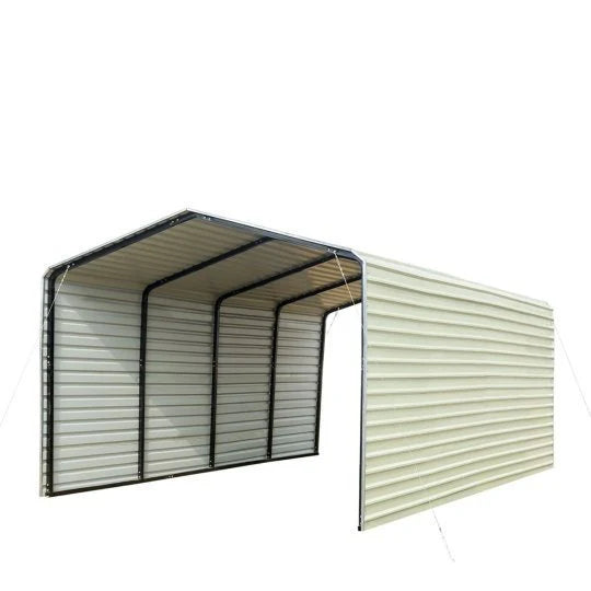 TMG-CP1220F 12' x 20' All-Steel Carport With Closed Side Walls