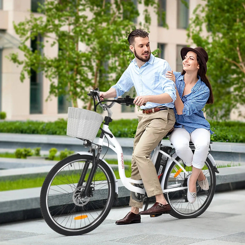 Pexmor Electric Bike For Adults, 350W, Peak 500W City Commuter Ebike 36V 12.5Ah Removable Battery