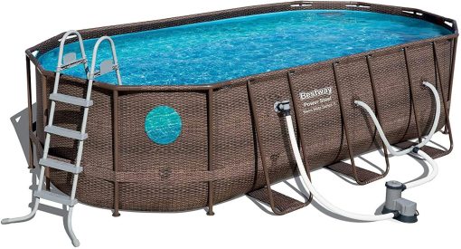 18 Ft. x 9 Ft. x 48 In. Swimming Pool Set With Pump And Maintenance Kit