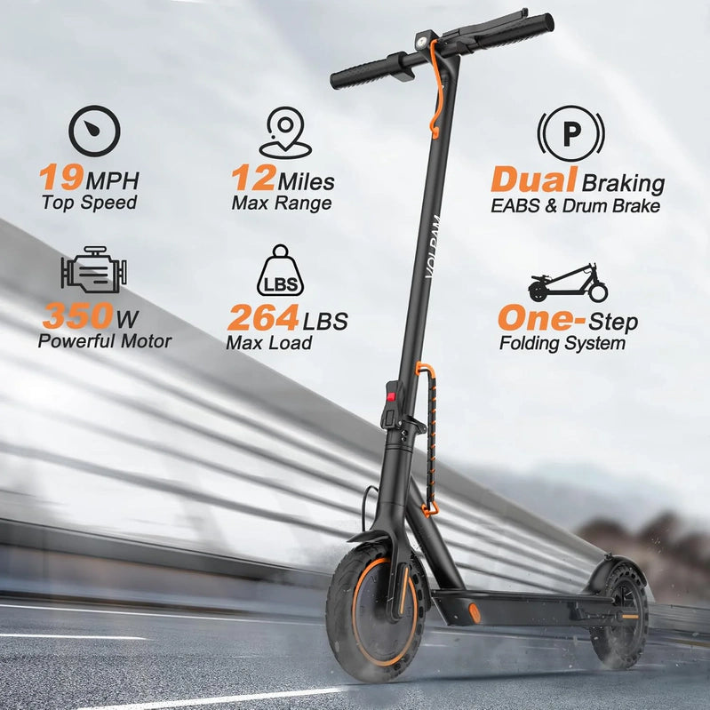 Electric Scooter, 350W/500W Powerful Motor, 8.5 In./10 In. Solid Tires, 19/22Mph, 28/21/12 Miles Range, Dual Braking