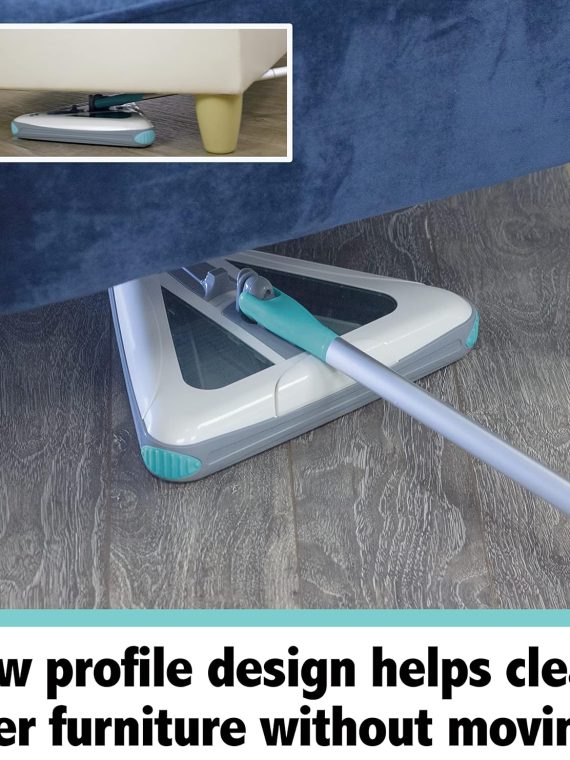 Zippi Sweeper Max, Powerful And Lightweight Sweeper For Carpet Hardwood And Tile Triangular Design Allows For Sweeping In Corners 1000 mAh
