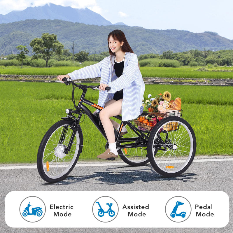 Garvee 3 Wheel Electric Bicycle For Men Women, 350W Motor Electric Tricycle For Adults