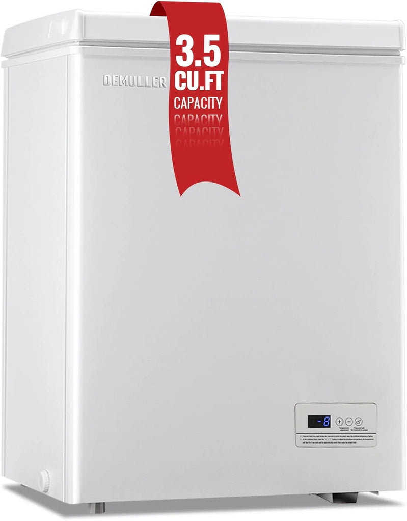 Chest Freezer 5.0Cubic Feet Deep Freezer Freestanding Freezers With 2 Removable Stainless Steel Basket