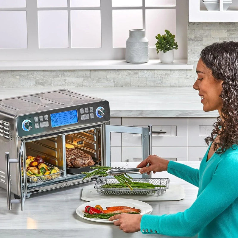 Emeril Lagasse Dual Zone 360 Air Fryer Oven Combo With French Door, 25 Qt. Extra Large, Cook Two Foods In Different Ways