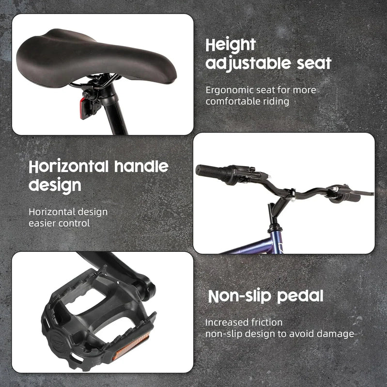 Outroad 26 In. Mountain Bike, 21-Speed/High-Carbon Steel/Aviation Grade Frame, Dual Disc/V Brake