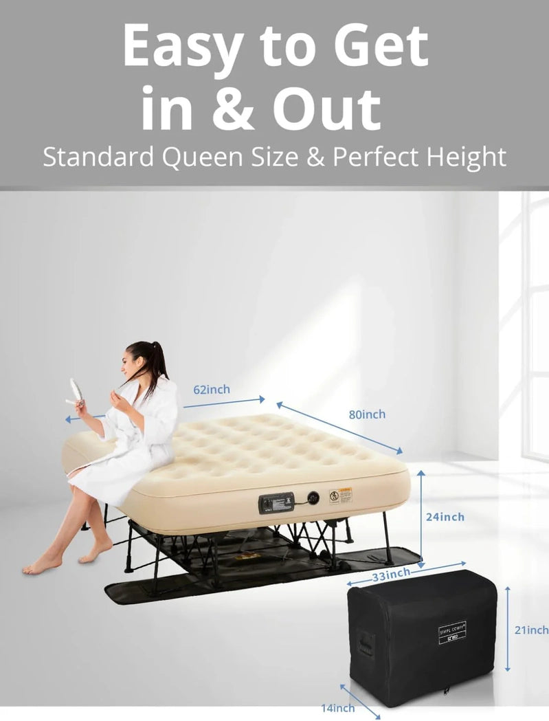 Simpli Comfy Queen Ez Air Mattress With Frame And Pump