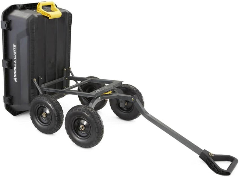 7GCG-NF Heavy-Duty Poly Dump Garden Cart With No-Flat Tires, 7 Cu. Ft., 1200-Pound Capacity, Black