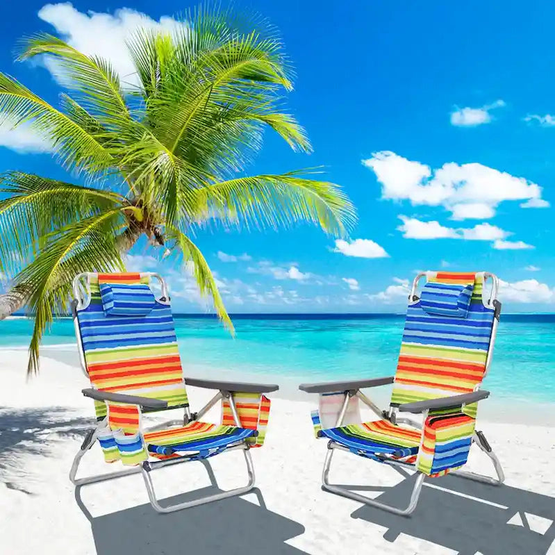 Costway 4-Pack Folding Backpack Beach Chair 5-Position Outdoor, See Details