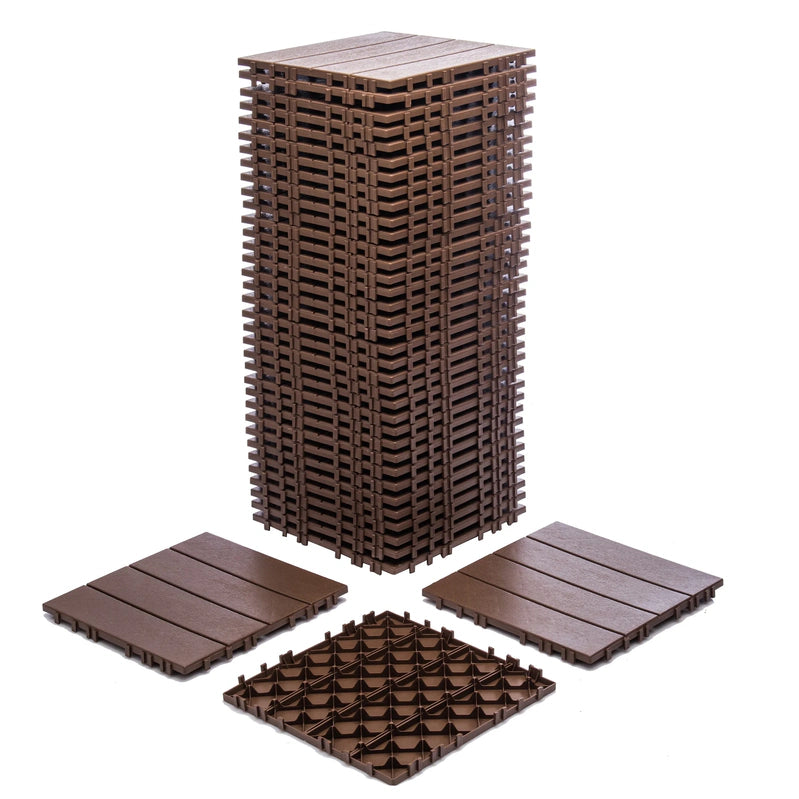 76-Pack Plastic Interlocking Deck Tiles, 68.80 Sq. Ft. Outdoor Plastic Flooring Super Durable And Waterproof All-Weather Indoor/Outdoor