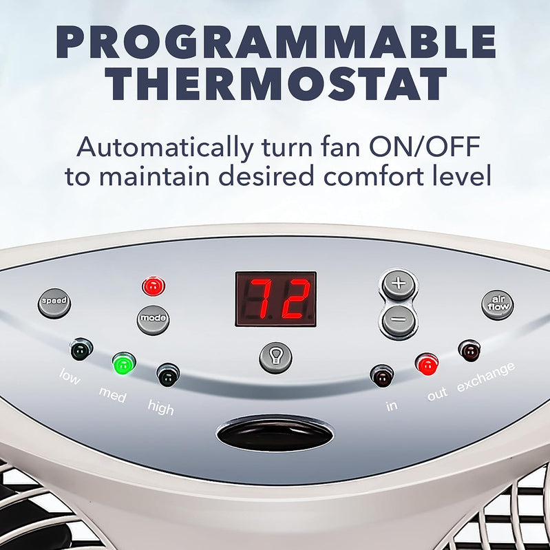 Bionaire 8.5 In. Twin Window Fan With Reversible Airflow 3 Speeds Remote Control