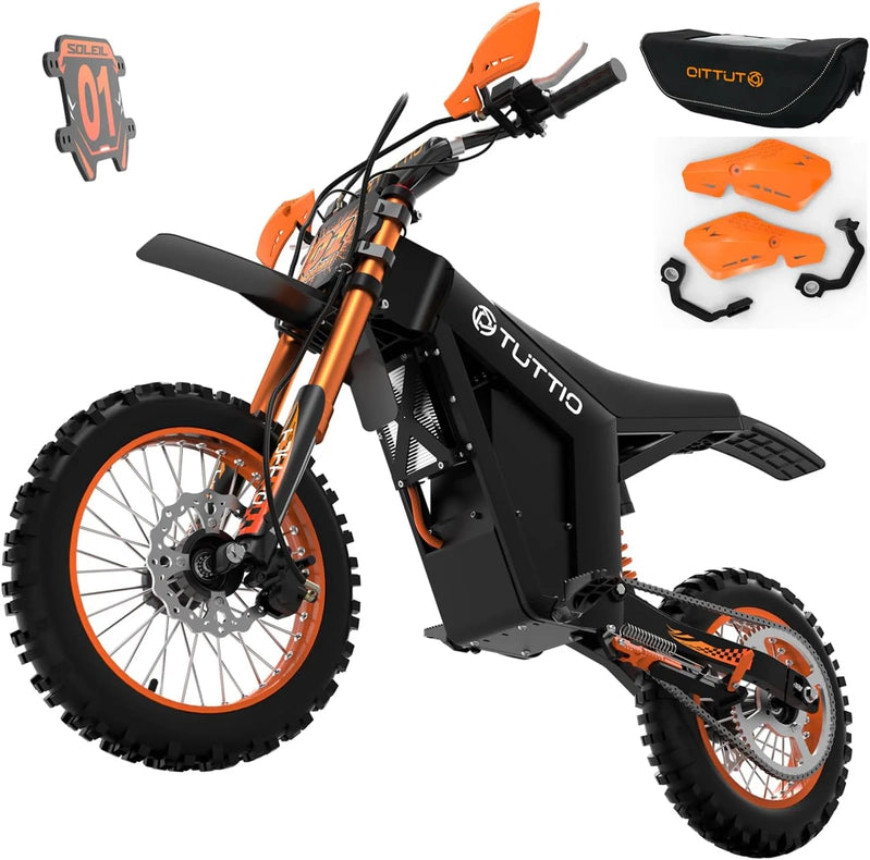 Tuttio Soleil01 Electric-Dirt-Bike For Teens Adults, 14 In./12 In. Fat Tire 2000W 37MPH Electric-Motorcycle