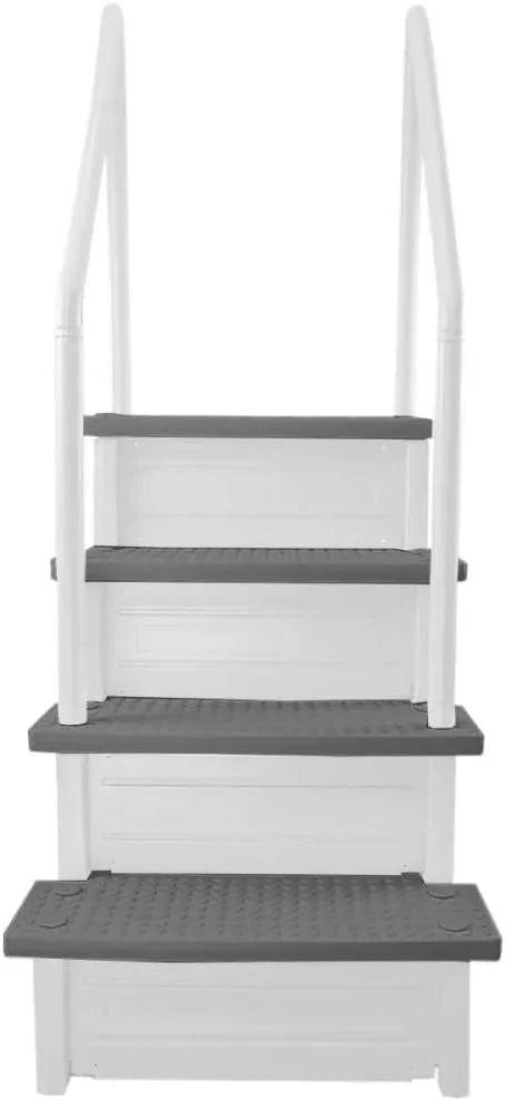 Select Anti-Slip in-Pool Steps, Gray, For Above Ground Swimming Pools, Can Mount To Decks 48 In. To 54 In. H, Safety Stairs Capacity Up To 300 Lbs