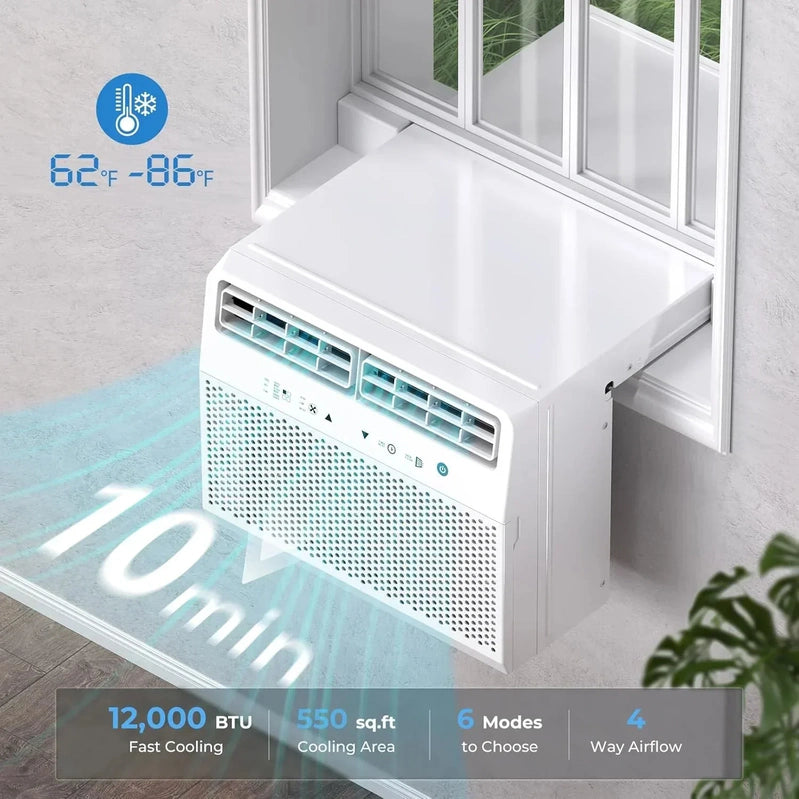 Antarctic Star U-Shaped Window Air Conditioner 12000 BTU Ultra-Quiet Window Air Conditioner Cools