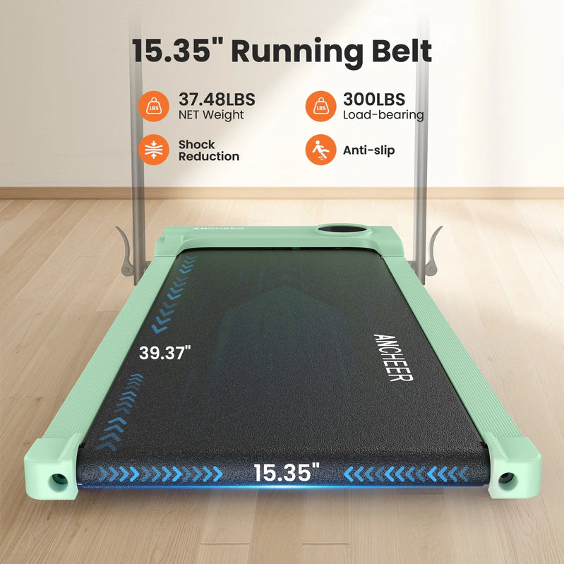 Ancheer Portable Folding Walking Pad 300lb, 7.5 MPH Under Desk Treadmill With Remote Control And LED Display
