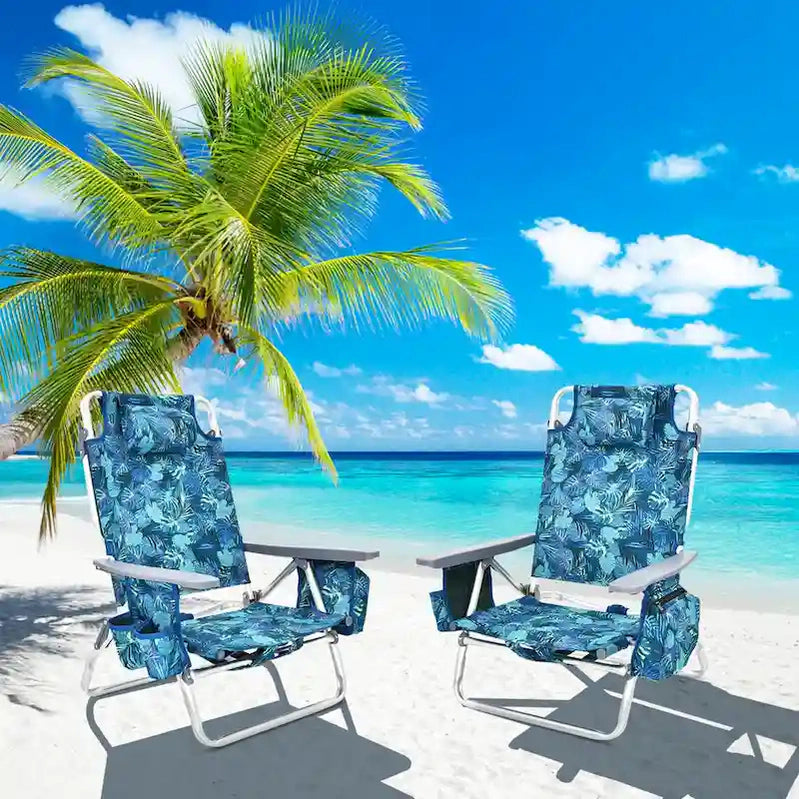 Costway 4-Pack Folding Backpack Beach Chair 5-Position Outdoor, See Details