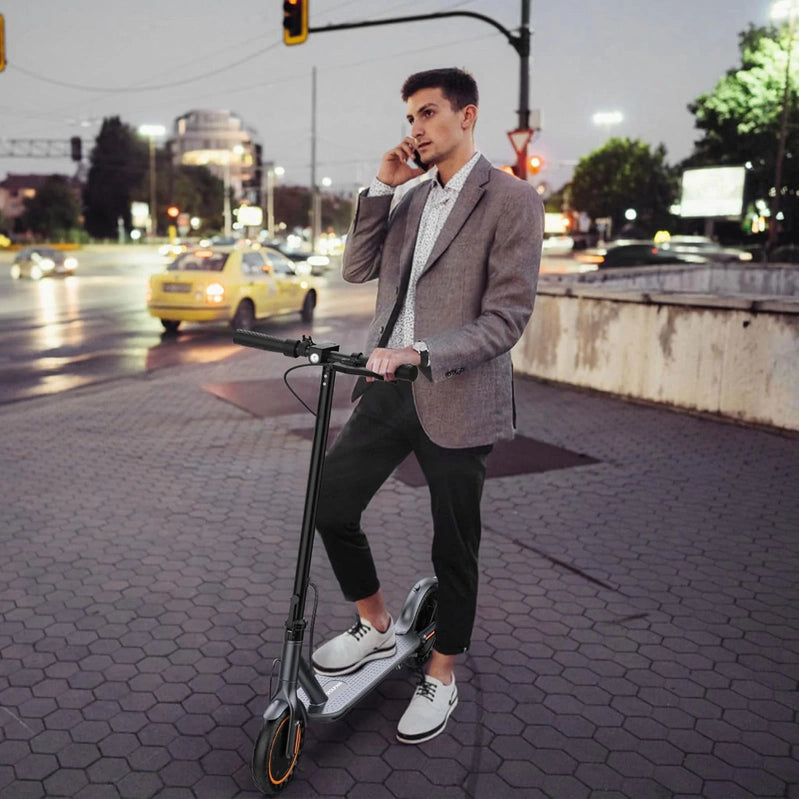 Electric Scooter, 350W/500W Powerful Motor, 8.5 In./10 In. Solid Tires, 19/22Mph, 28/21/12 Miles Range, Dual Braking