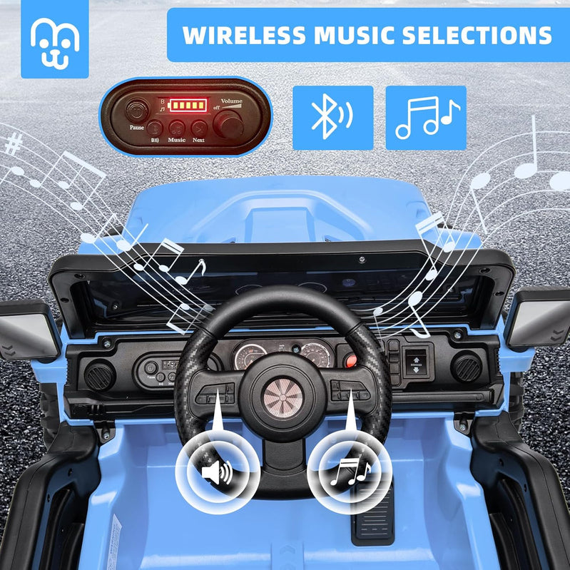 12V Kids Electric Ride On Truck Car Remote Control, Twin 35W Motors 3.5MPH Max Speed, Bluetooth USB Music Player